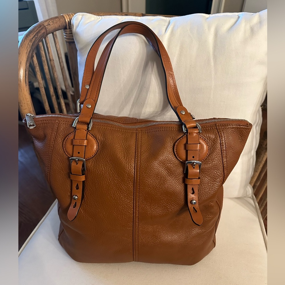 Ralph Lauren Brown Leather Tote Bag
